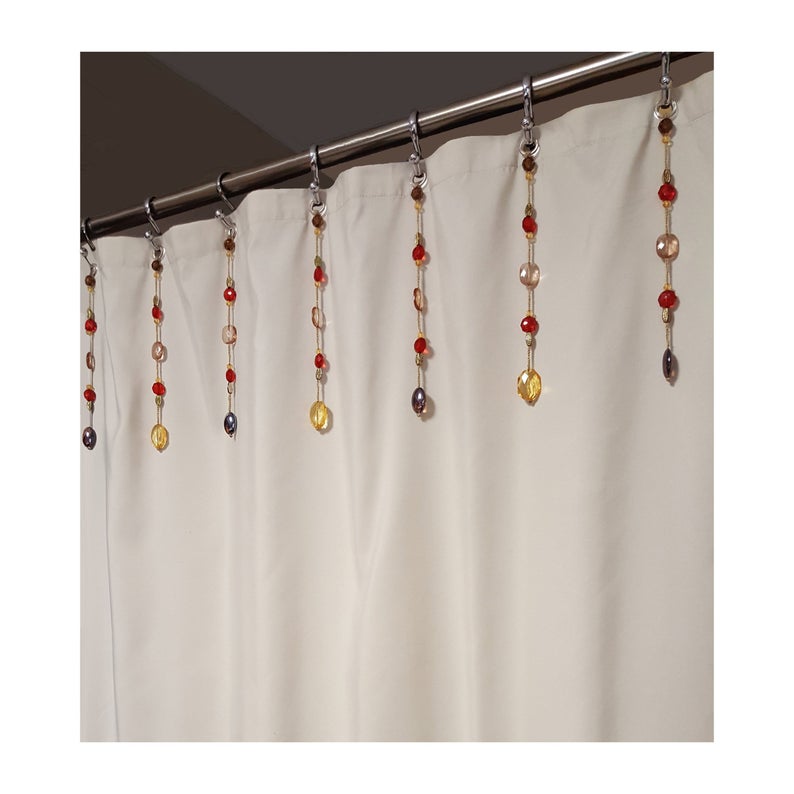 Shower Curtain Bling Suzanne Mice, Gold Bling Shower Curtain Hooks